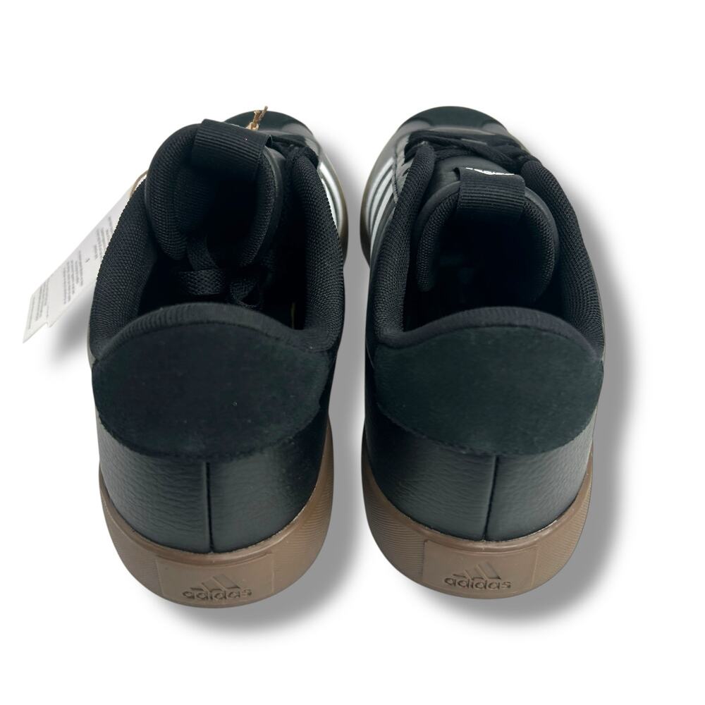 NEW Adidas Women's VL Court 3.0 Sneakers Size 8 Black Leather Low Top Casual - Picture 4 of 13